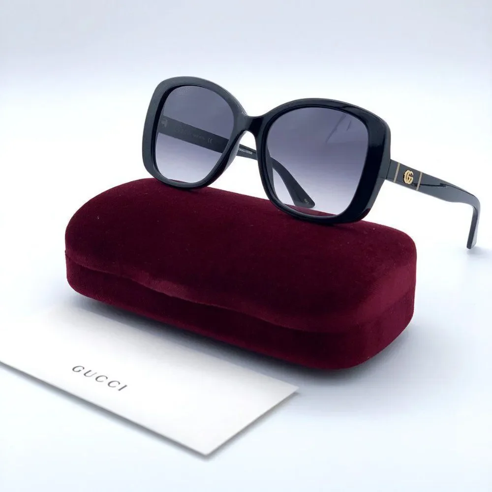 ЄNEW Gucci GG0762S  001 Black Gray Gradient Square Women Sunglasses - Picture 5 of 13